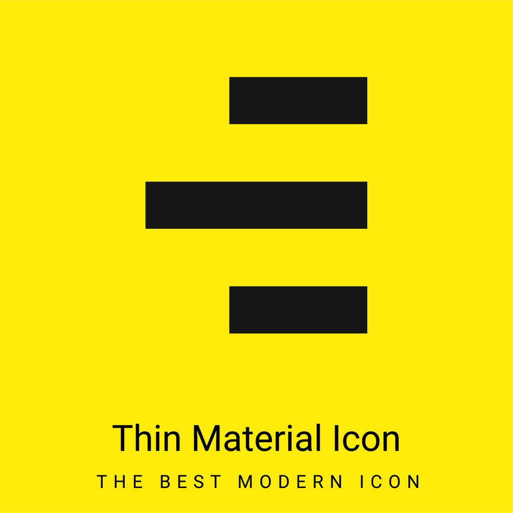 Alignment To Right Side minimal bright yellow material icon - Vector, Image