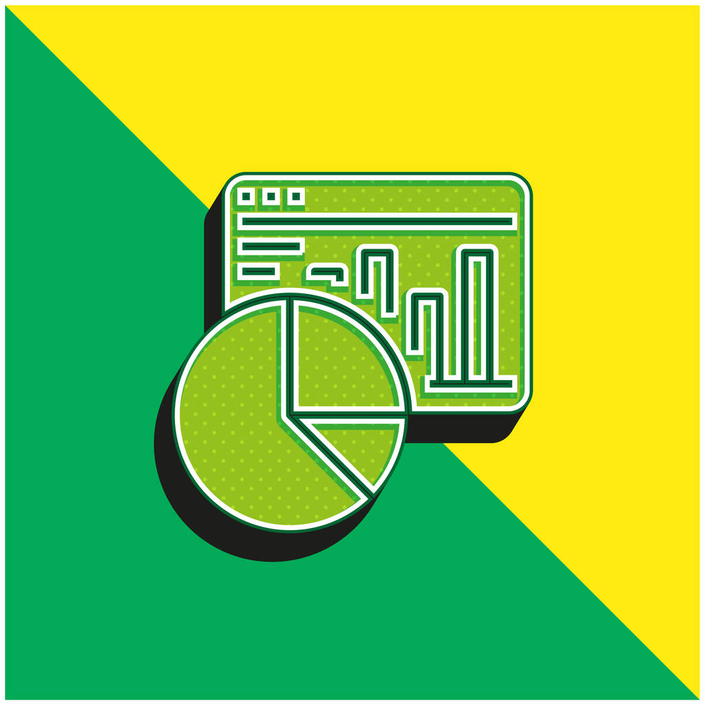 Admin Zöld és sárga modern 3D vektor ikon logó - Vektor, kép