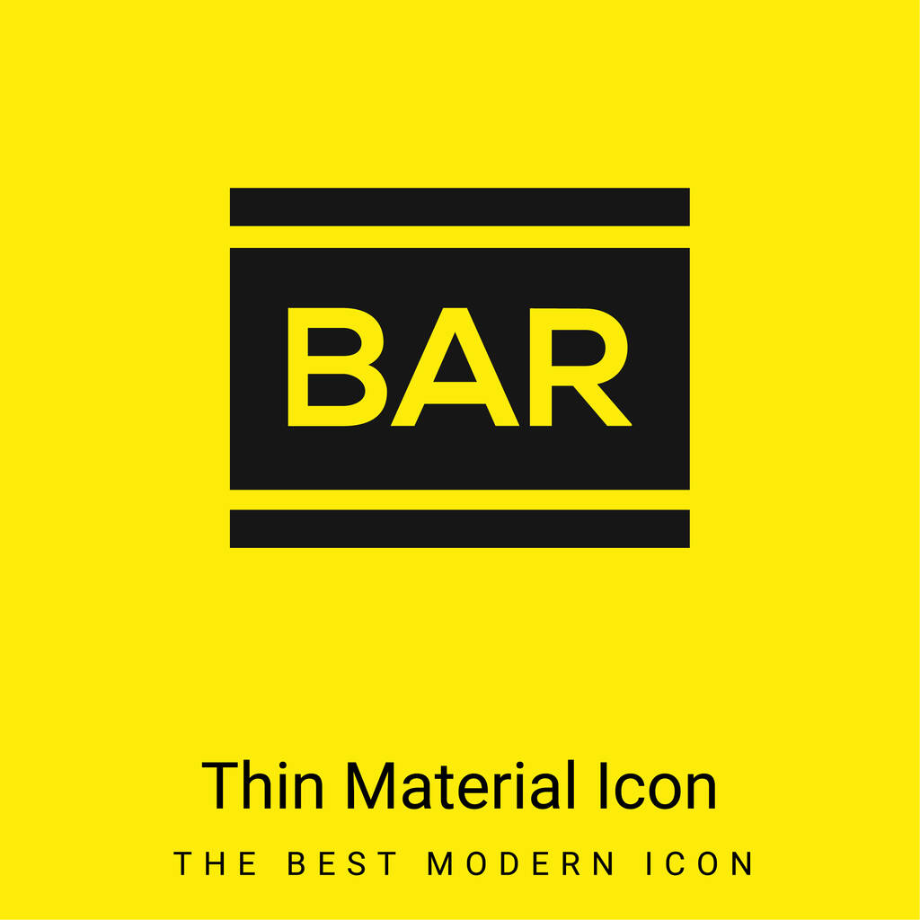 Bar minimal leuchtend gelbes Material Symbol - Vektor, Bild