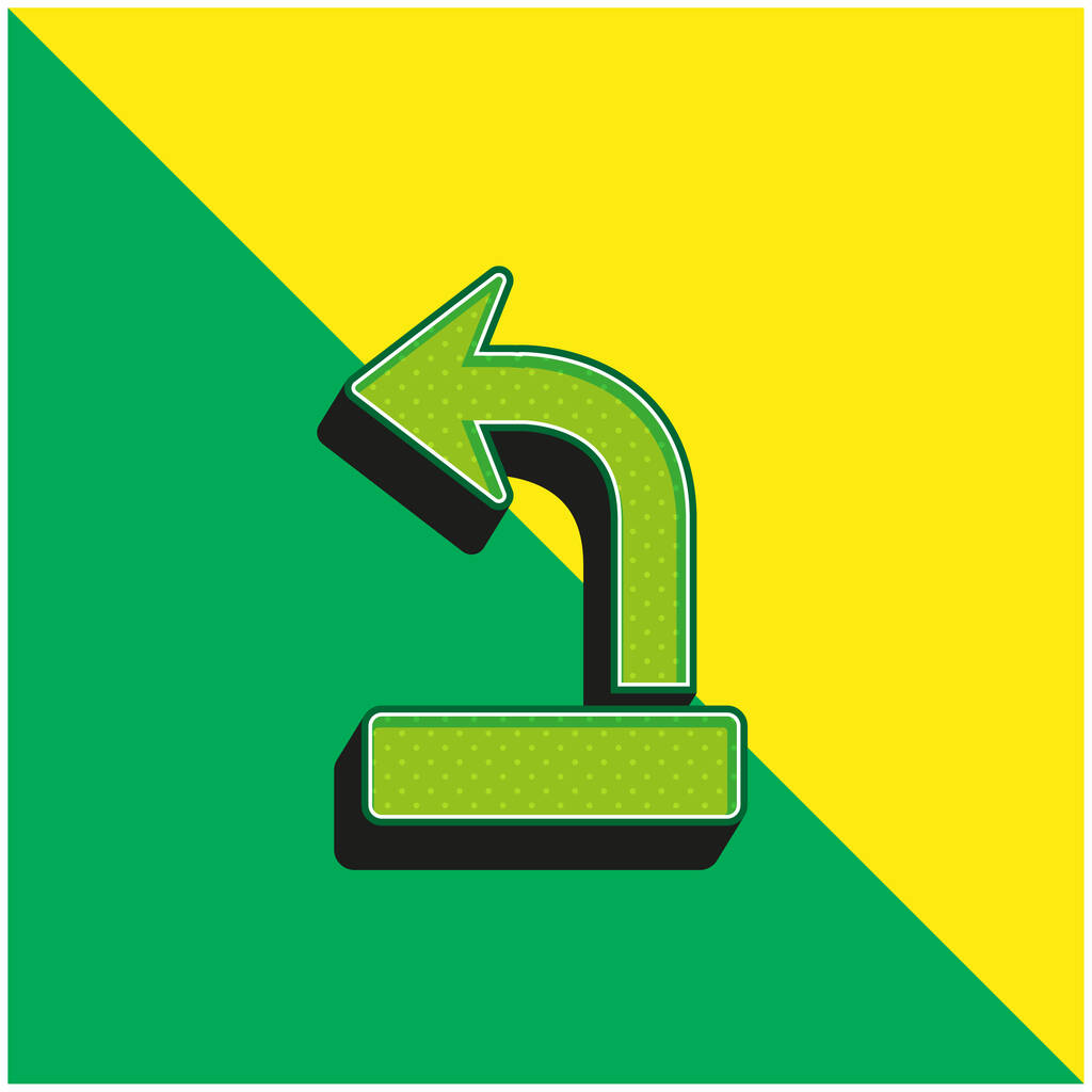 Seta para fora verde e amarelo moderno logotipo vetor 3d ícone - Vetor, Imagem