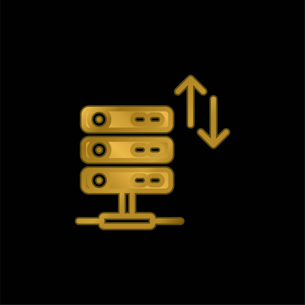 Largura de banda banhado a ouro ícone metálico ou vetor logotipo - Vetor, Imagem