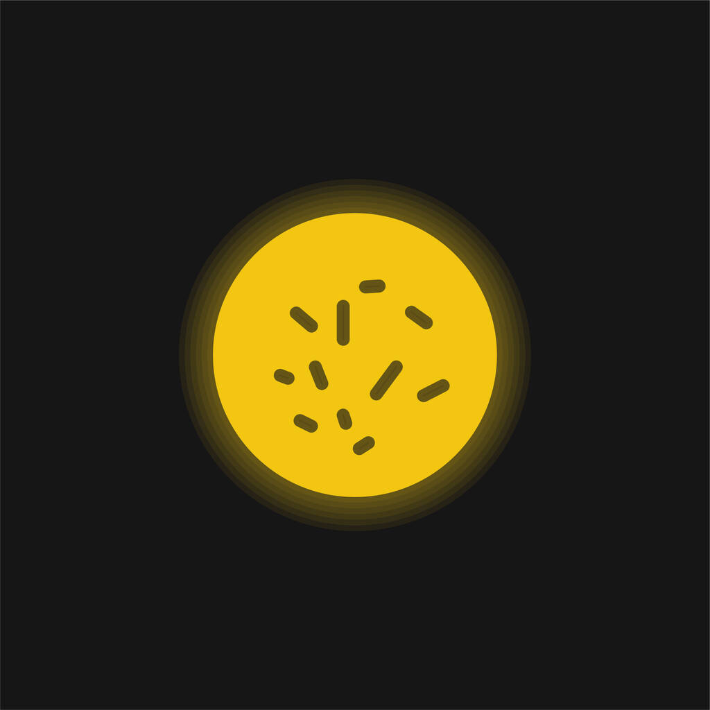 Baktériumok Tekintse meg a sárga izzó neon ikon - Vektor, kép