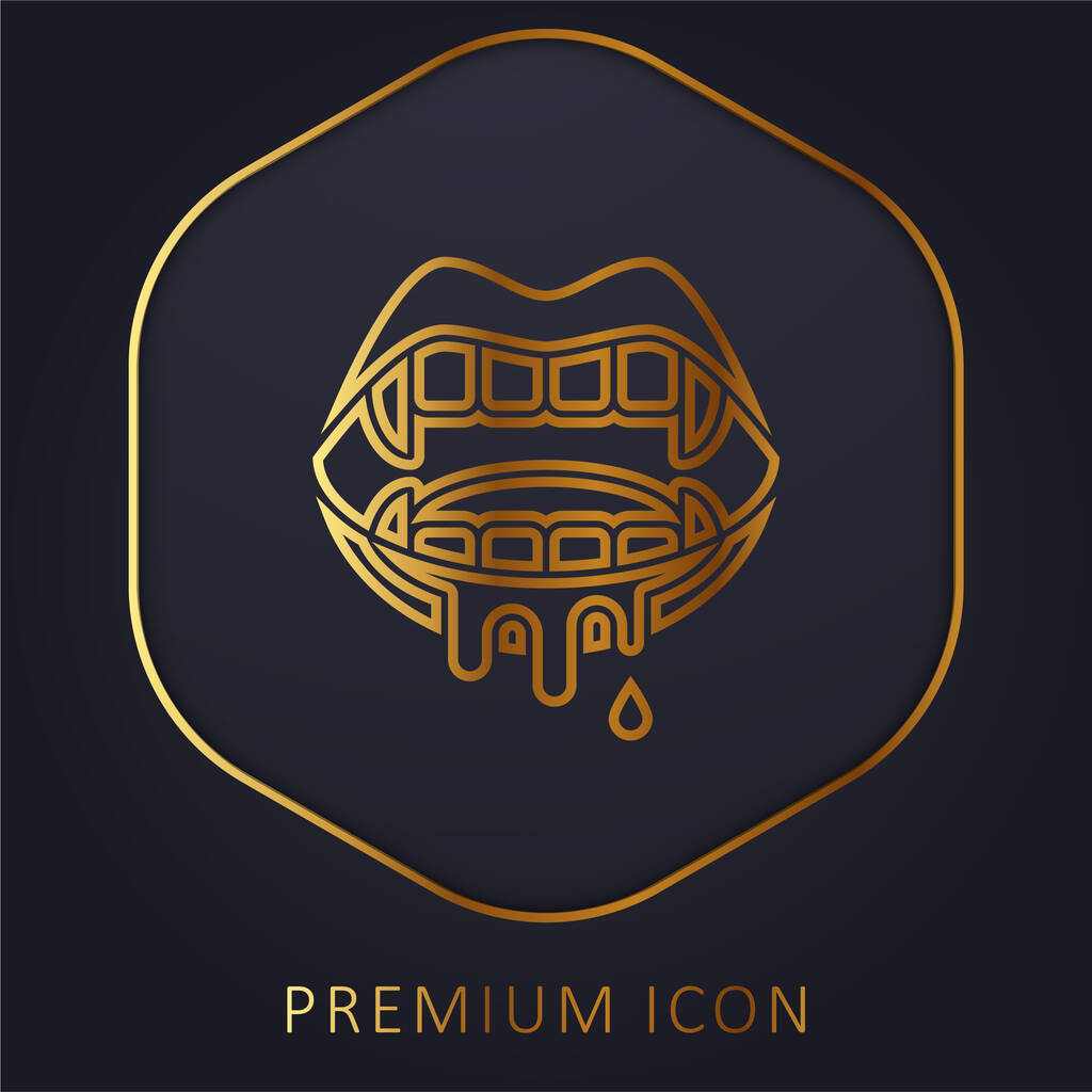 Logo o icona premium della linea dorata sanguinosa - Vettoriali, immagini