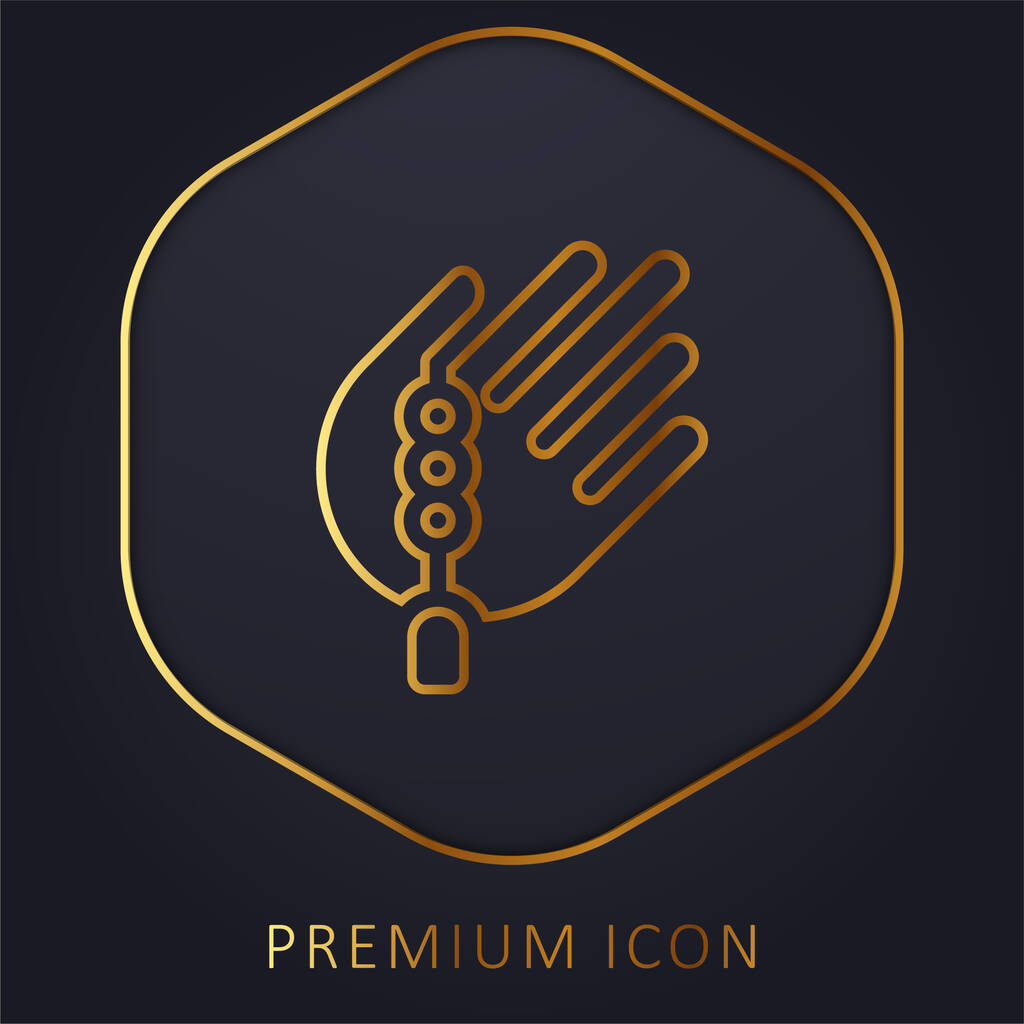 Золота лінія бісеру логотип або значок преміум-класу
 - Вектор, зображення
