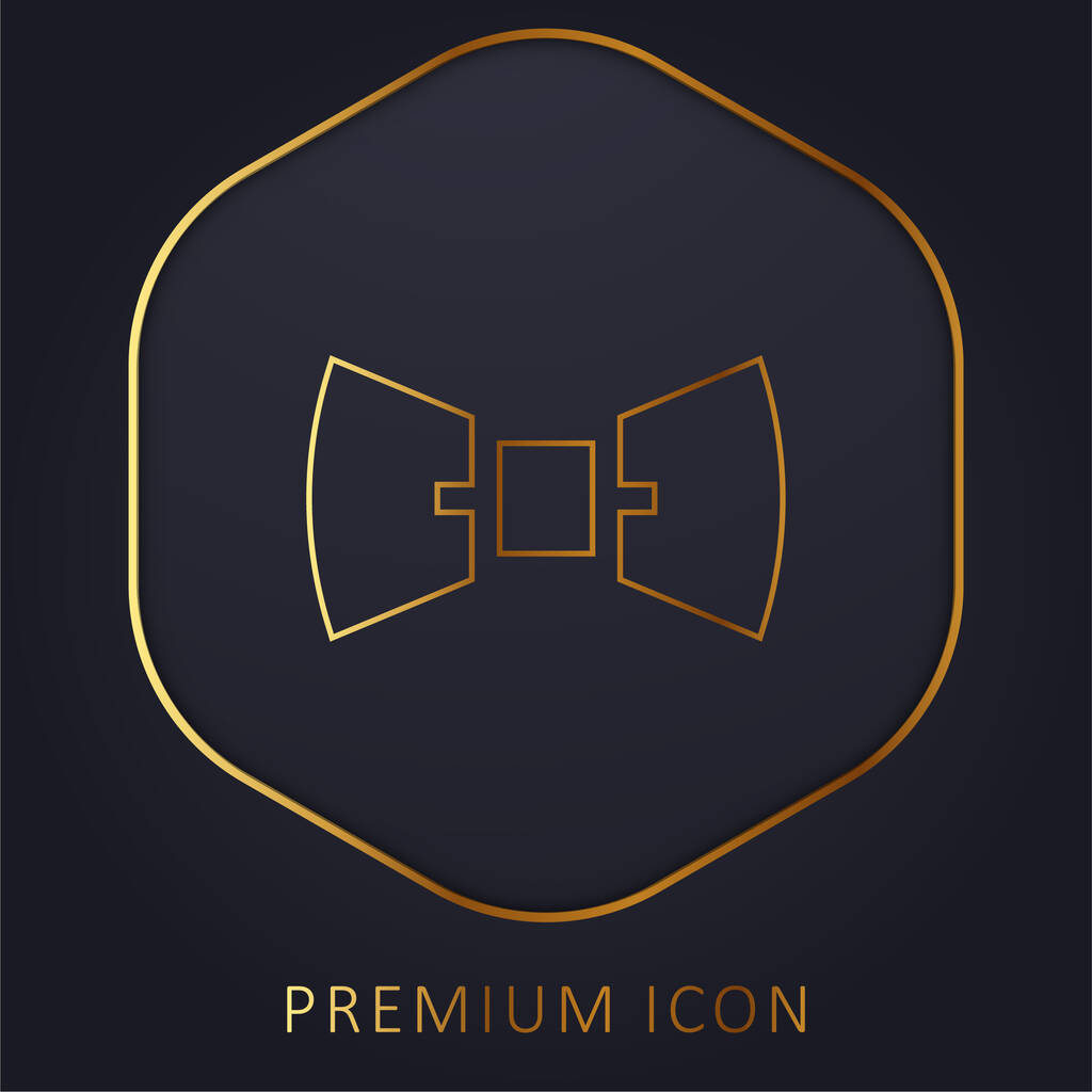 Bow Tie Золота лінія логотип або значок преміум-класу
 - Вектор, зображення