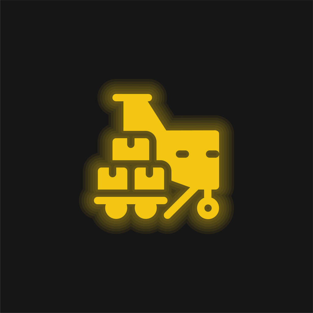 Air yellow glowing neon icon - Vector, Image