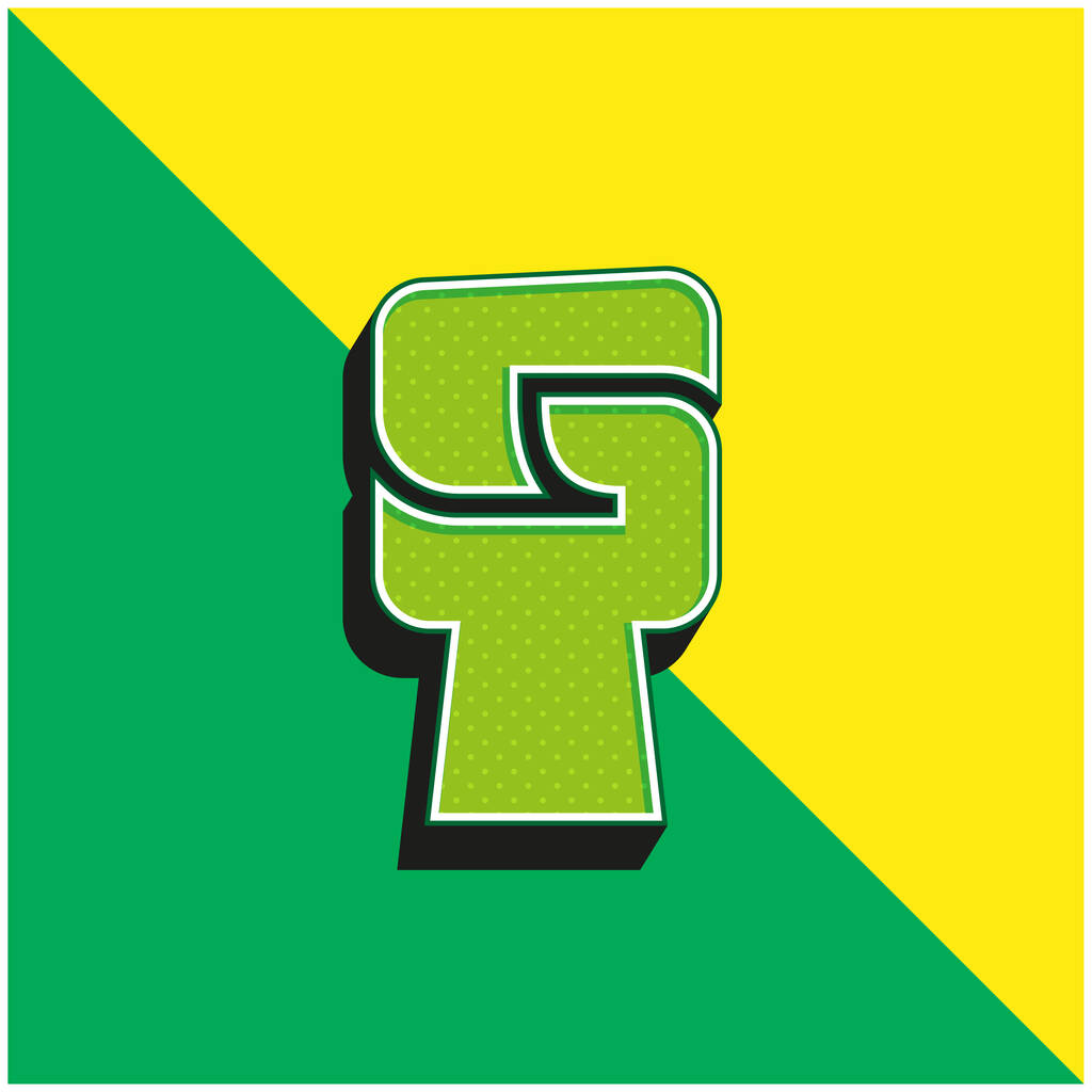 Logo d'icône vectorielle 3D moderne vert clair et jaune - Vecteur, image