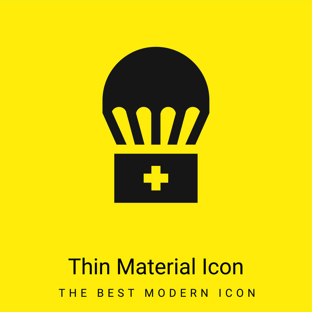 Airdrop minimális fényes sárga anyag ikon - Vektor, kép