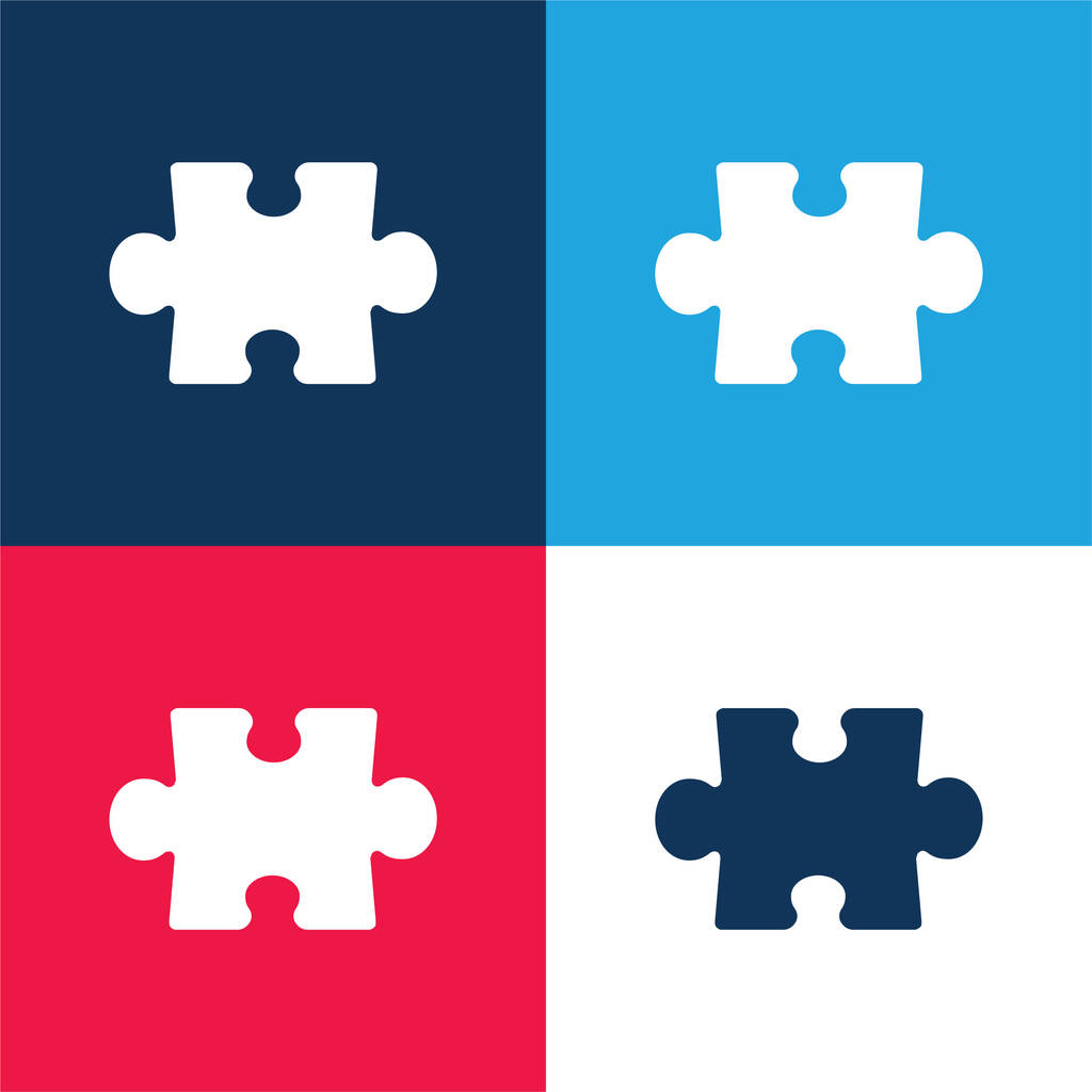 Addon blue and red four color minimal icon set - Vector, Image