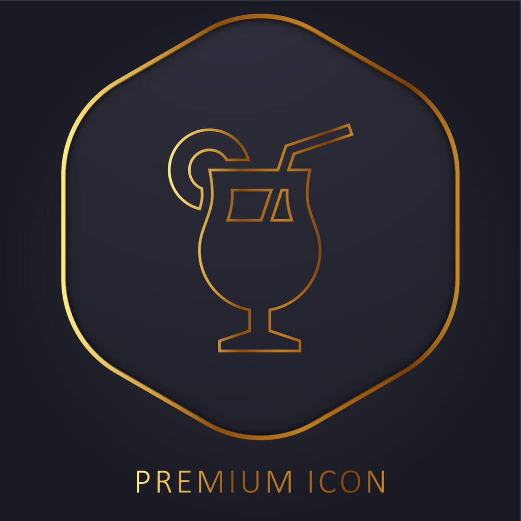 Beverage golden line premium logo or icon - Vector, Image