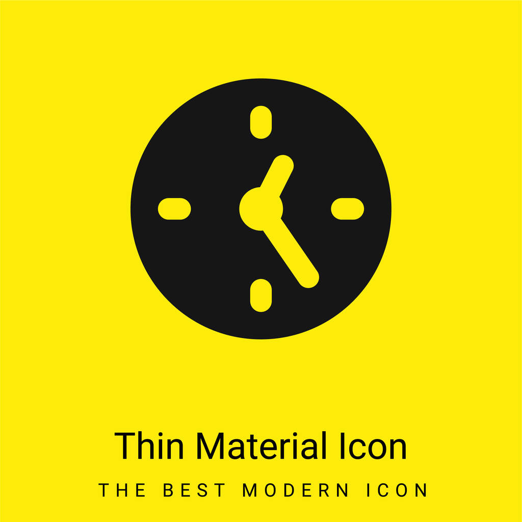 Big Clock minimális fényes sárga anyag ikon - Vektor, kép