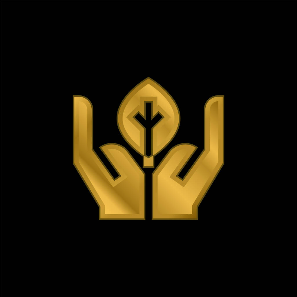 Biologia oro placcato icona metallica o logo vettoriale - Vettoriali, immagini