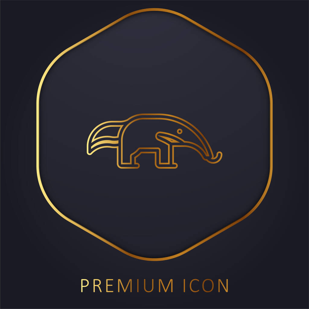Anteater linea dorata logo premium o icona - Vettoriali, immagini