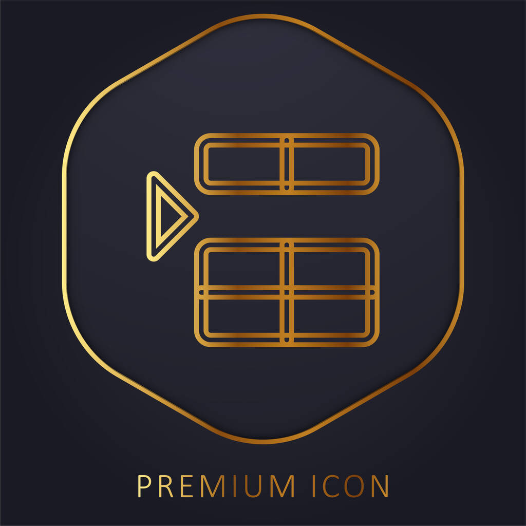 Por encima de la línea de oro logotipo premium o icono - Vector, imagen