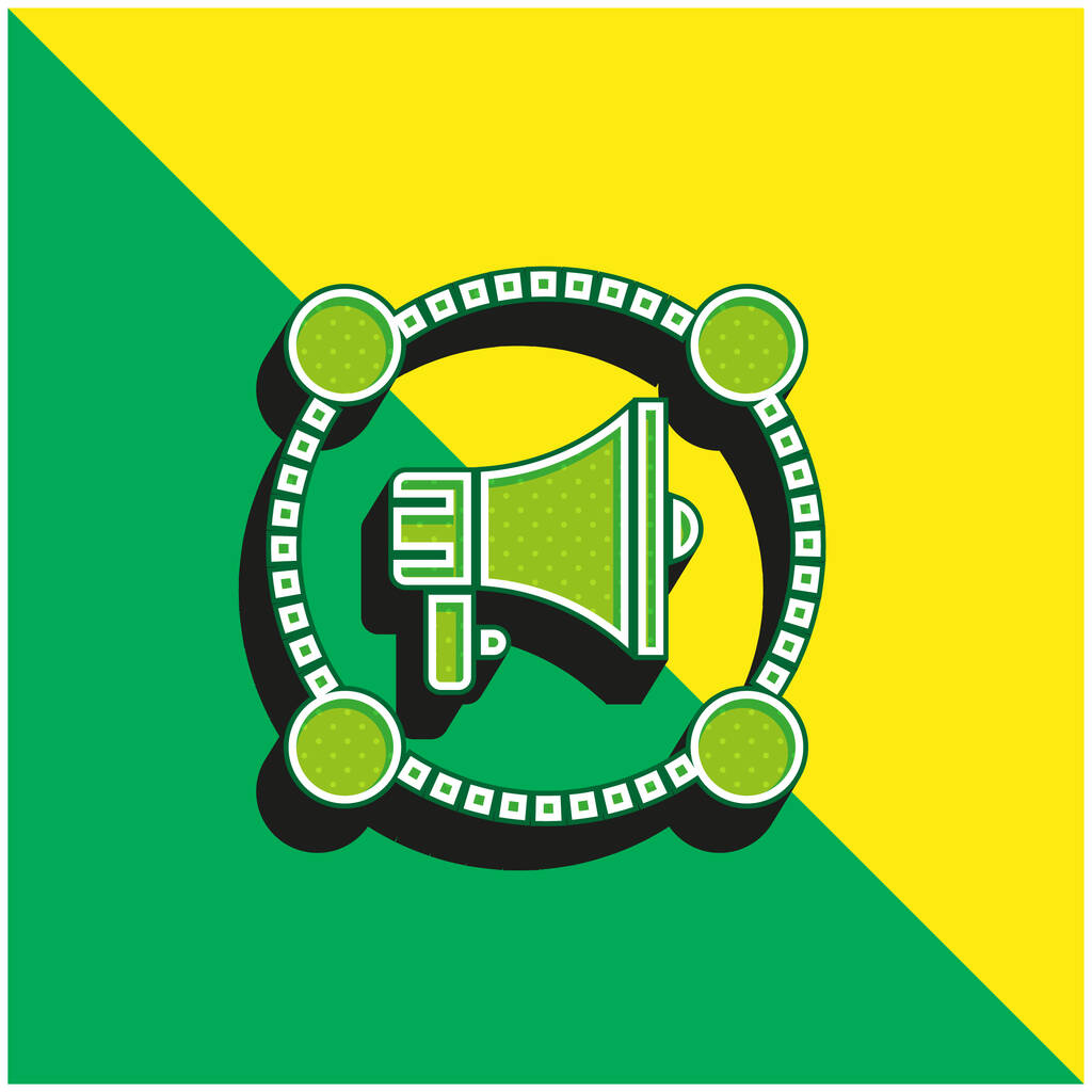 Marketing de afiliados Verde e amarelo moderno logotipo vetor 3d ícone - Vetor, Imagem