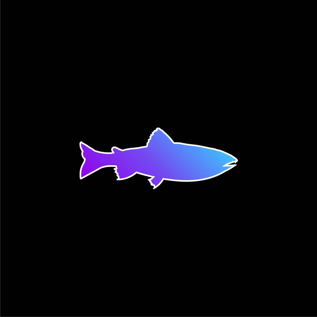 Amago Fish Shape blauw gradiënt vector pictogram - Vector, afbeelding