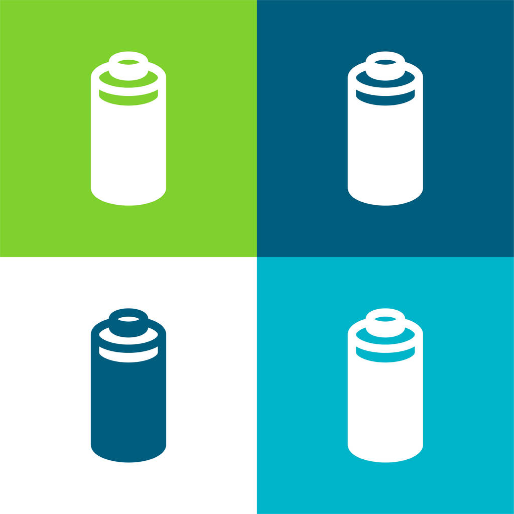 Batterie Flat quatre couleurs minimum jeu d'icônes - Vecteur, image