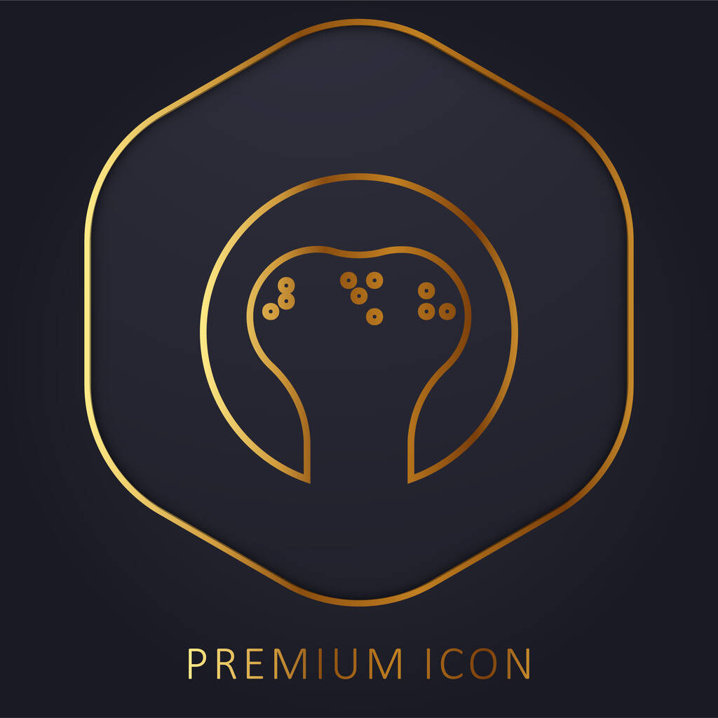 Bone golden line premium logo or icon - Vector, Image