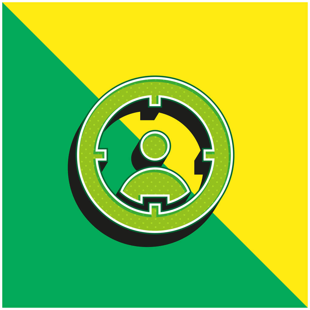 目的緑と黄色の現代的な3Dベクトルアイコンのロゴ - ベクター画像
