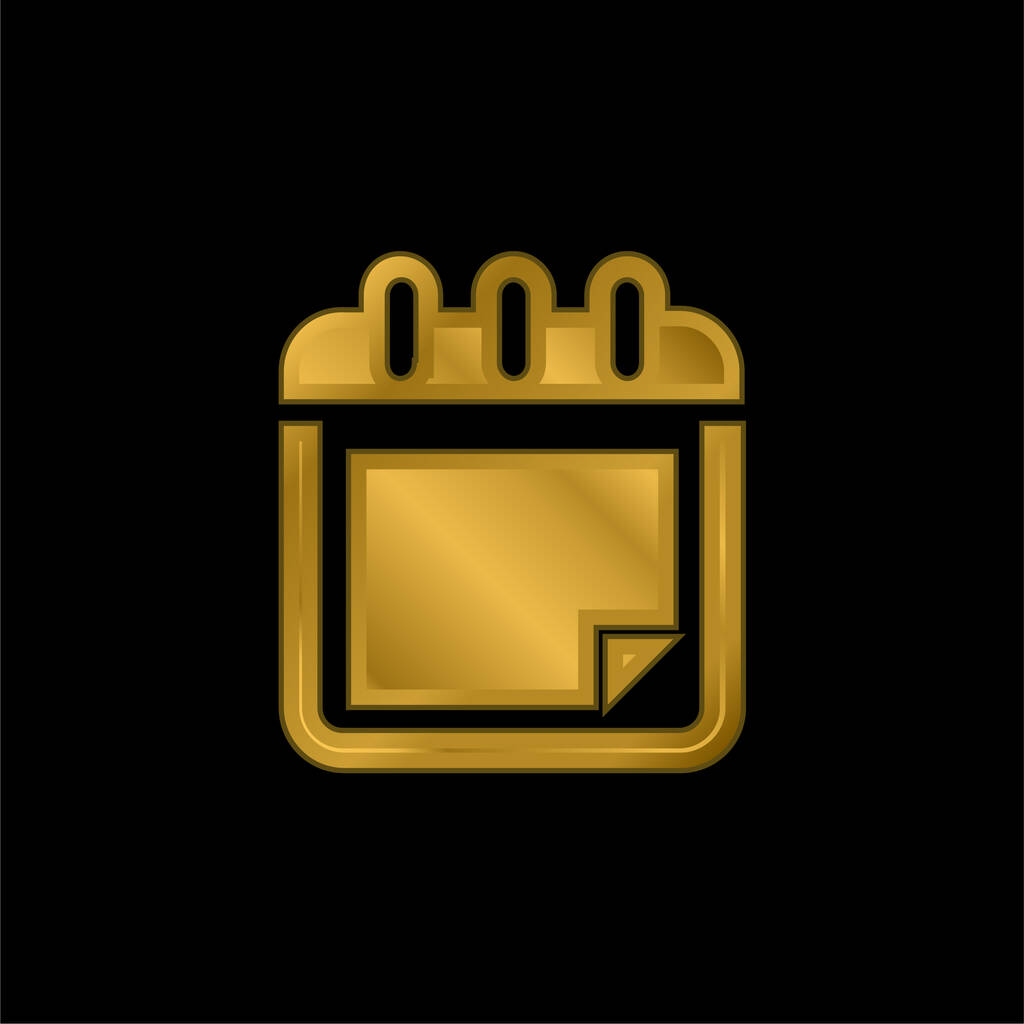 Black Calendar Page gold plated metalic icon or logo vector - Vector, Image