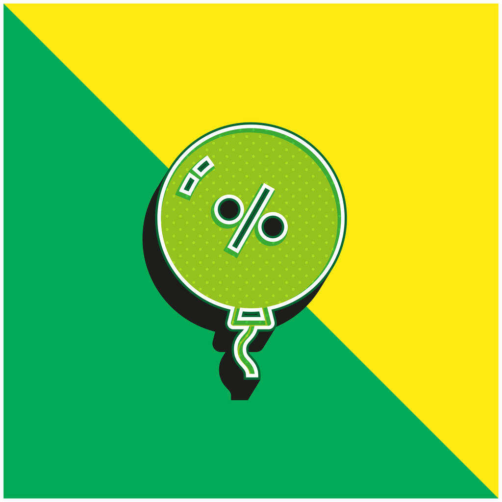 Globo verde y amarillo moderno vector 3d icono logotipo - Vector, imagen