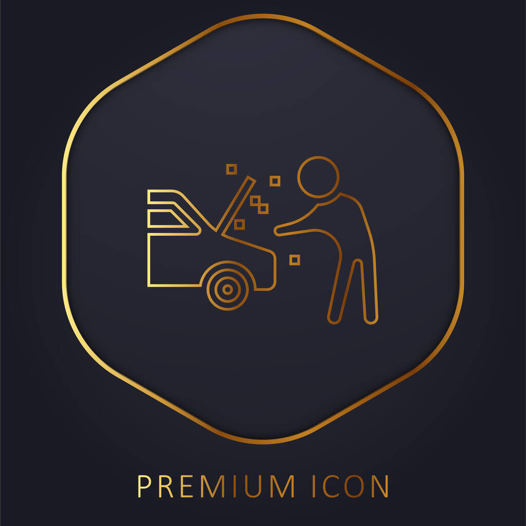 Desglose logotipo de línea dorada premium o icono - Vector, Imagen