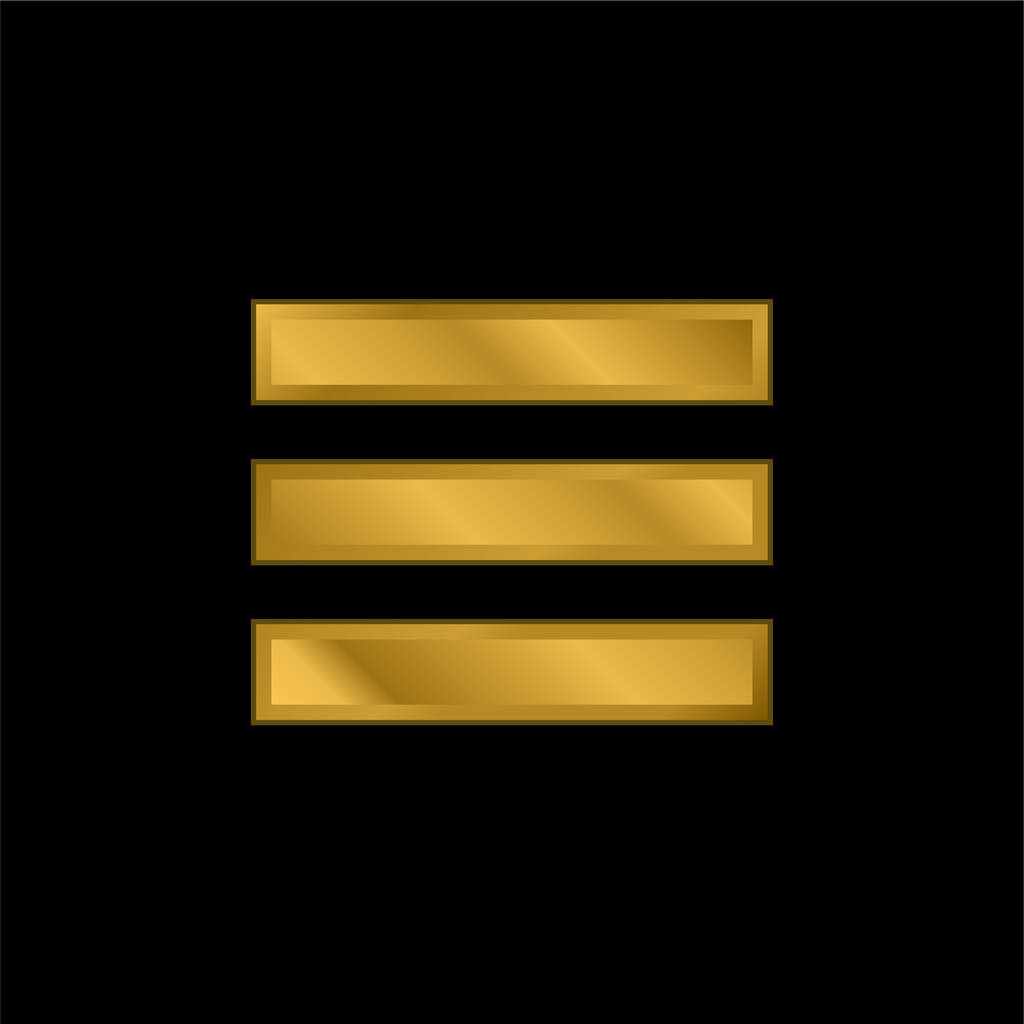 Bar Menu gold plated metalic icon or logo vector - Vector, Image