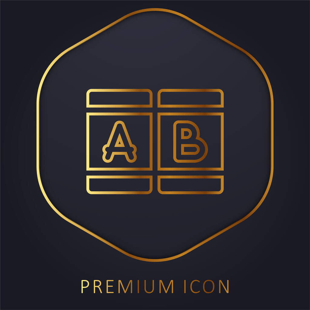 Um logotipo ou ícone premium de linha dourada - Vetor, Imagem