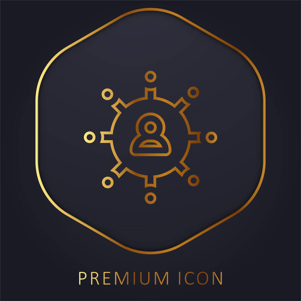 Boss gouden lijn premium logo of pictogram - Vector, afbeelding