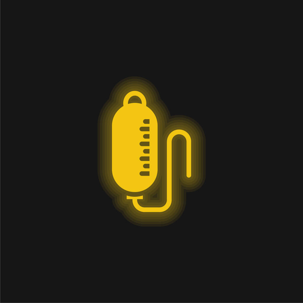 Kan nakli sarı parlayan neon simgesi - Vektör, Görsel