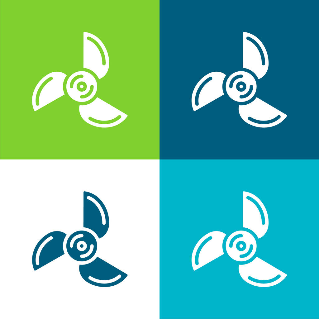 Set di icone minimali a quattro colori piatti - Vettoriali, immagini