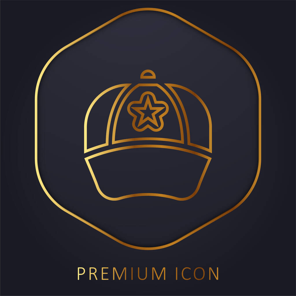 Baseball Cap zlatá čára prémie logo nebo ikona - Vektor, obrázek