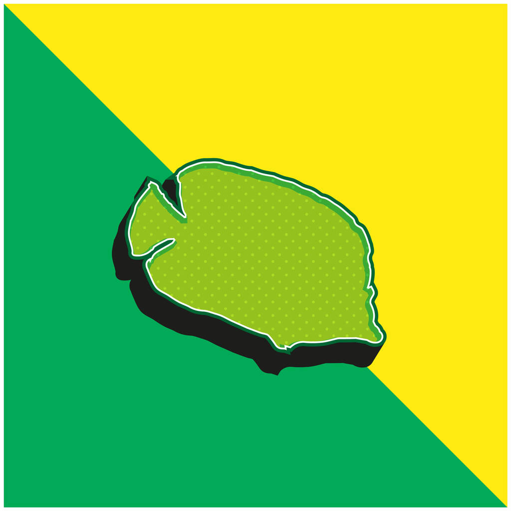 Bannerfish Silhouette Πράσινο και κίτρινο σύγχρονο 3d διάνυσμα εικονίδιο λογότυπο - Διάνυσμα, εικόνα