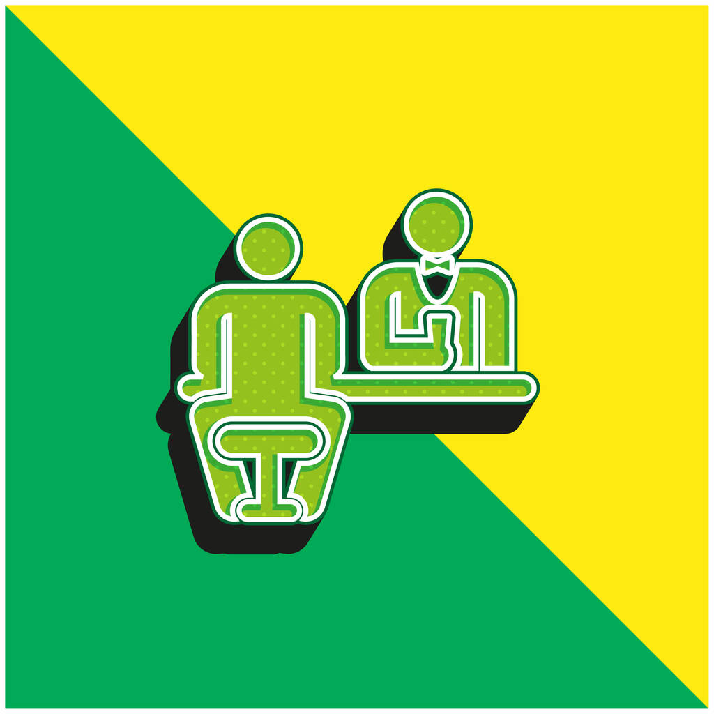 Bar Logo icona vettoriale 3D moderna verde e gialla - Vettoriali, immagini