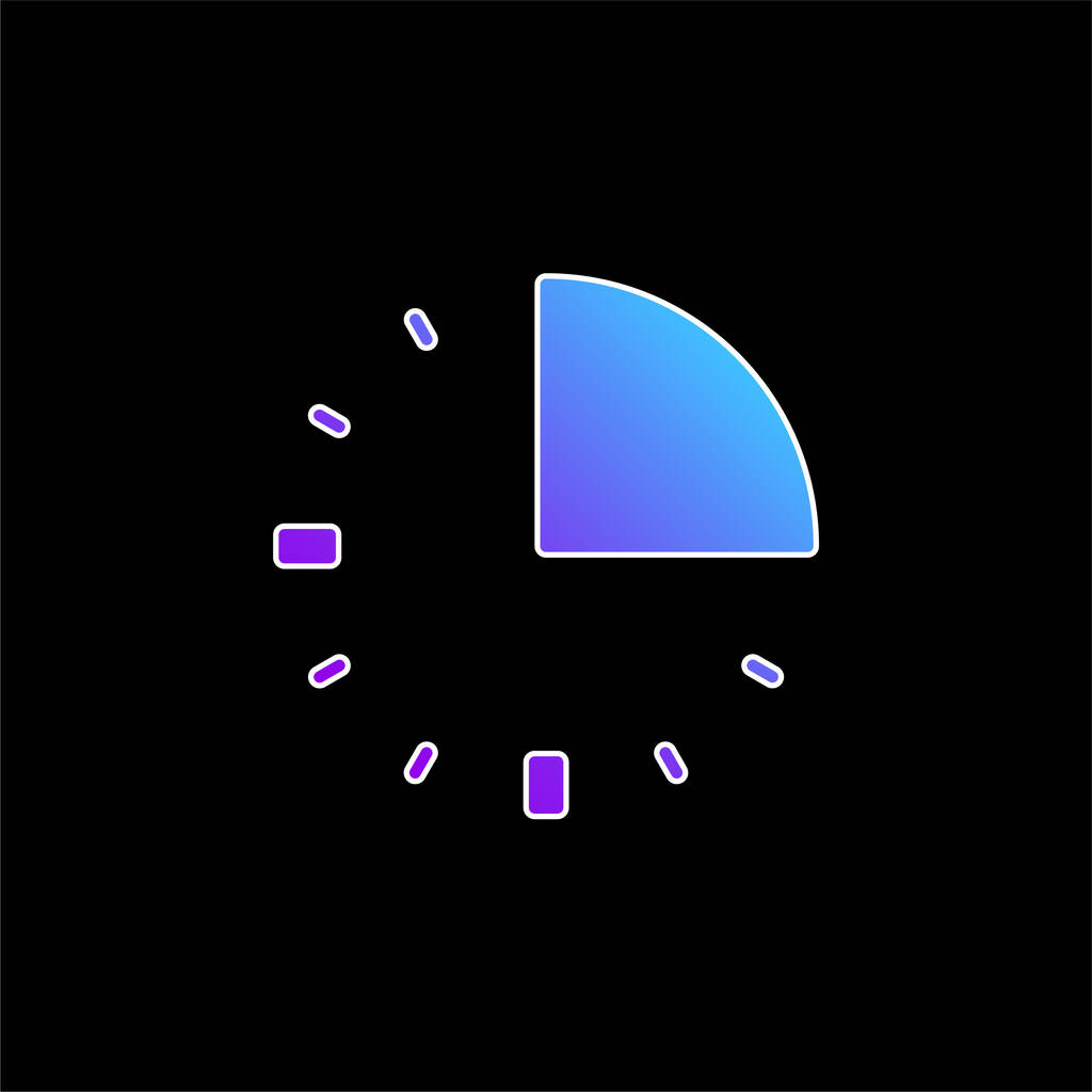 Ícone de vetor gradiente azul de 15 minutos - Vetor, Imagem