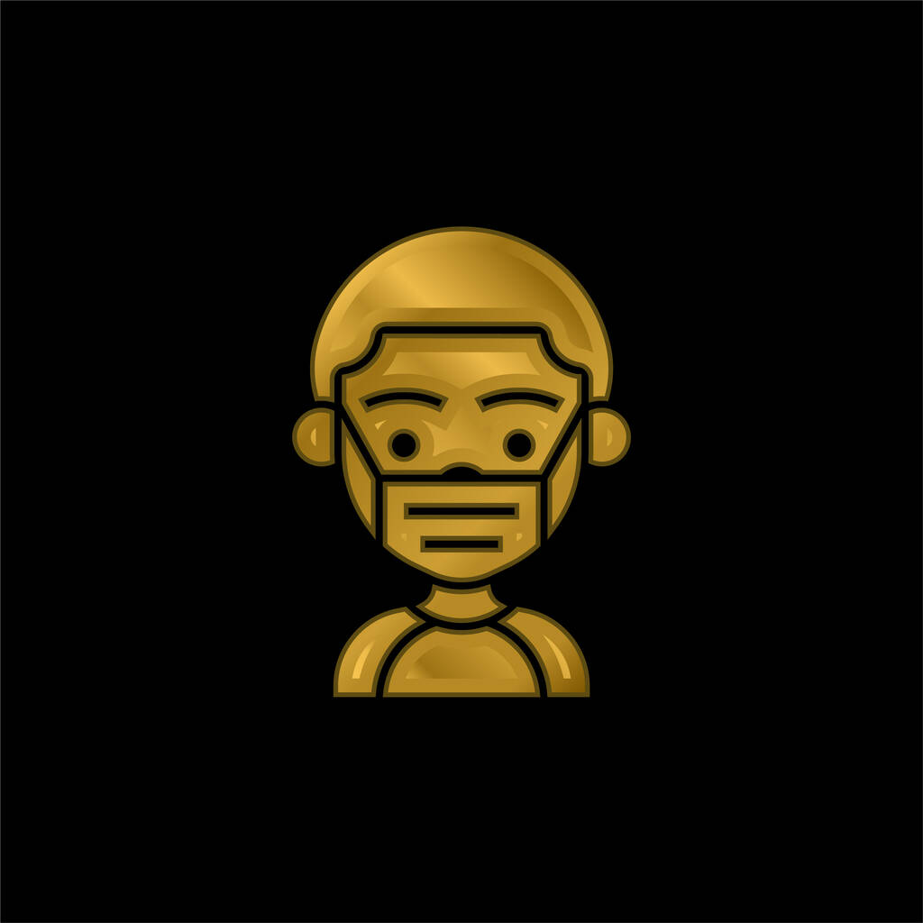 少年ゴールドメッキ金属アイコンやロゴベクトル - ベクター画像