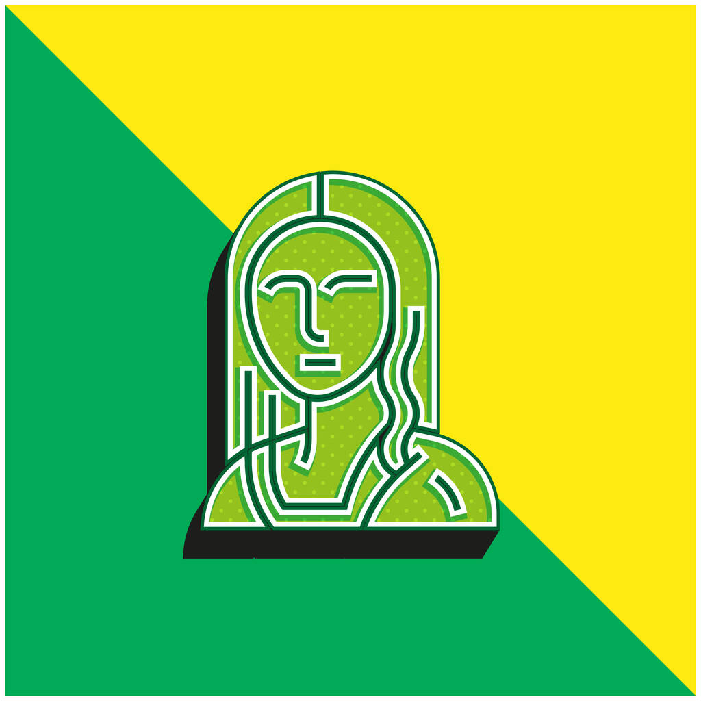 Art Zöld és sárga modern 3D vektor ikon logó - Vektor, kép