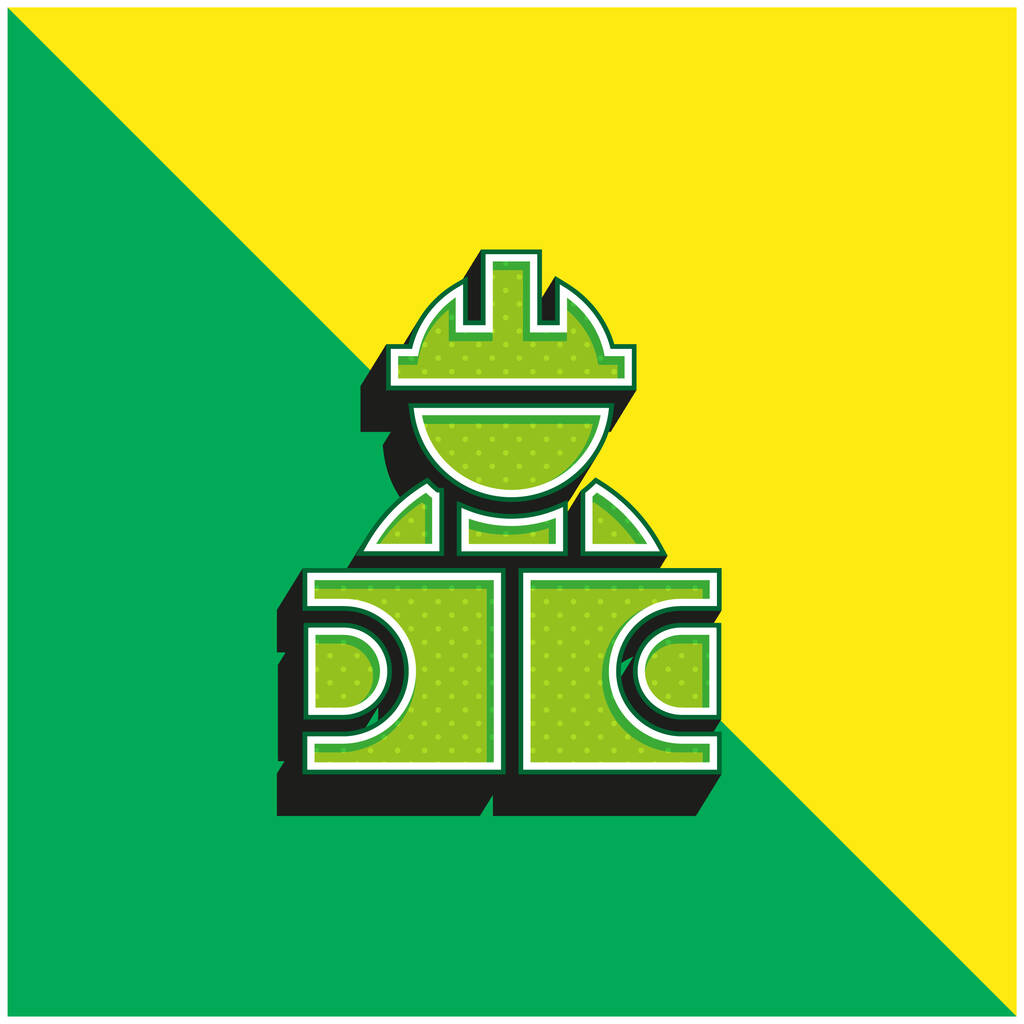 Αρχιτέκτονας Πράσινο και κίτρινο σύγχρονο 3d διάνυσμα εικονίδιο λογότυπο - Διάνυσμα, εικόνα