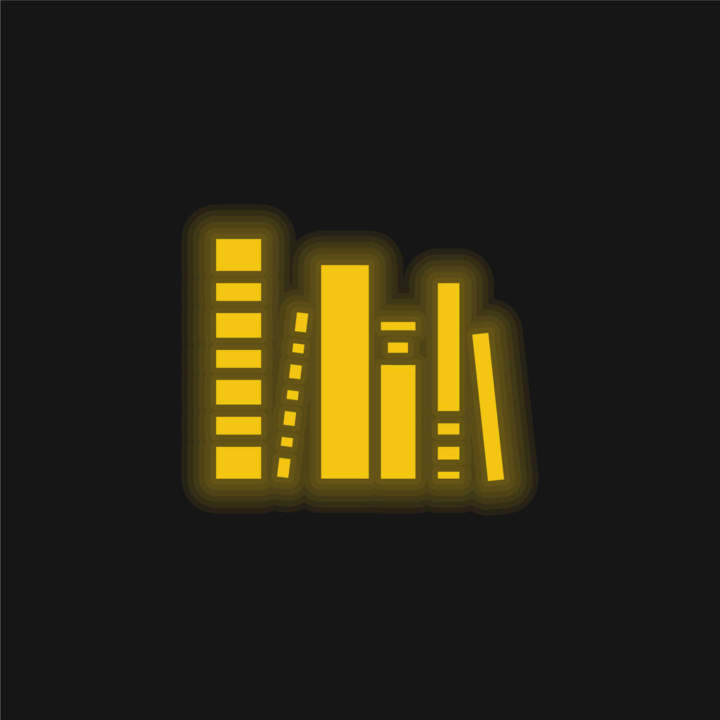 Livres Groupe jaune néon brillant icône - Vecteur, image