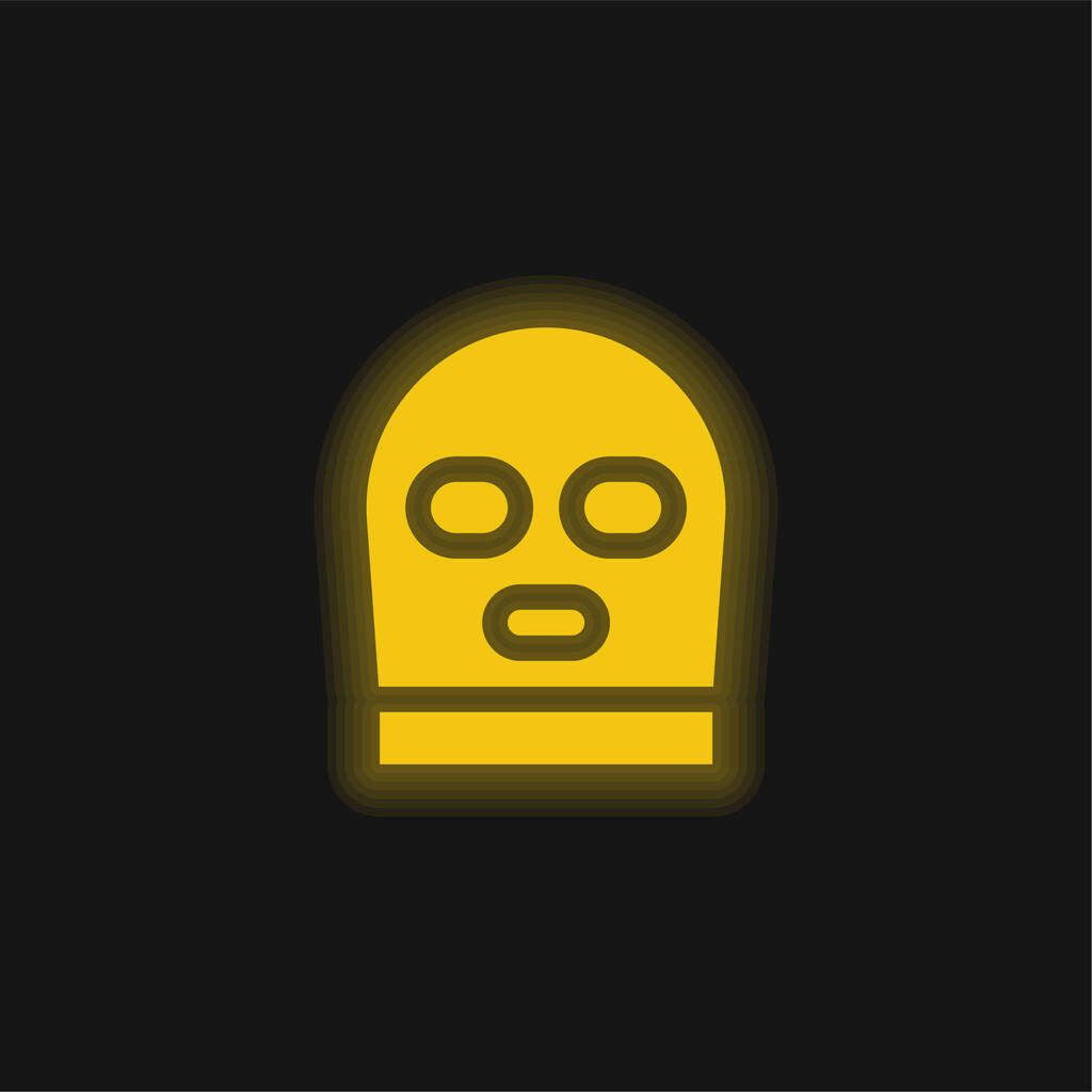 Icône néon jaune cagoule - Vecteur, image