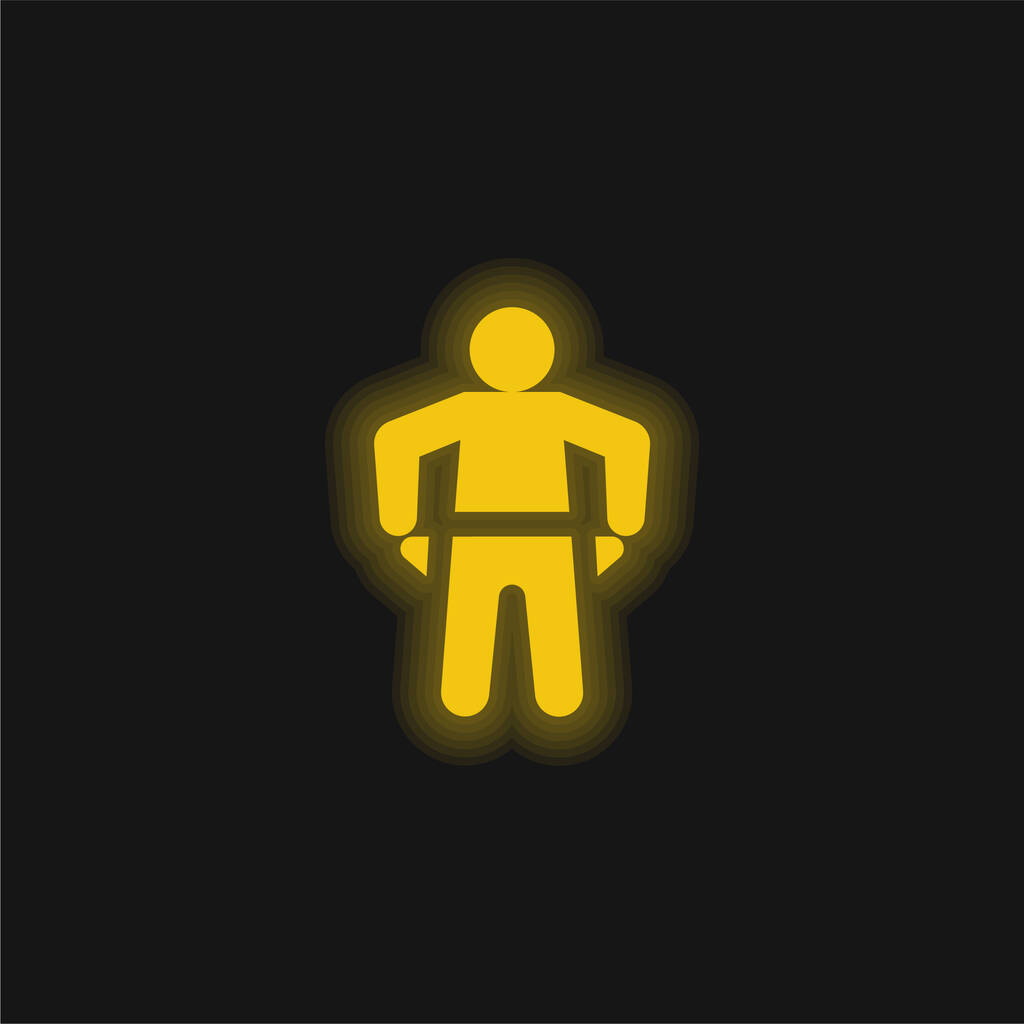 Faillissement geel gloeiende neon pictogram - Vector, afbeelding