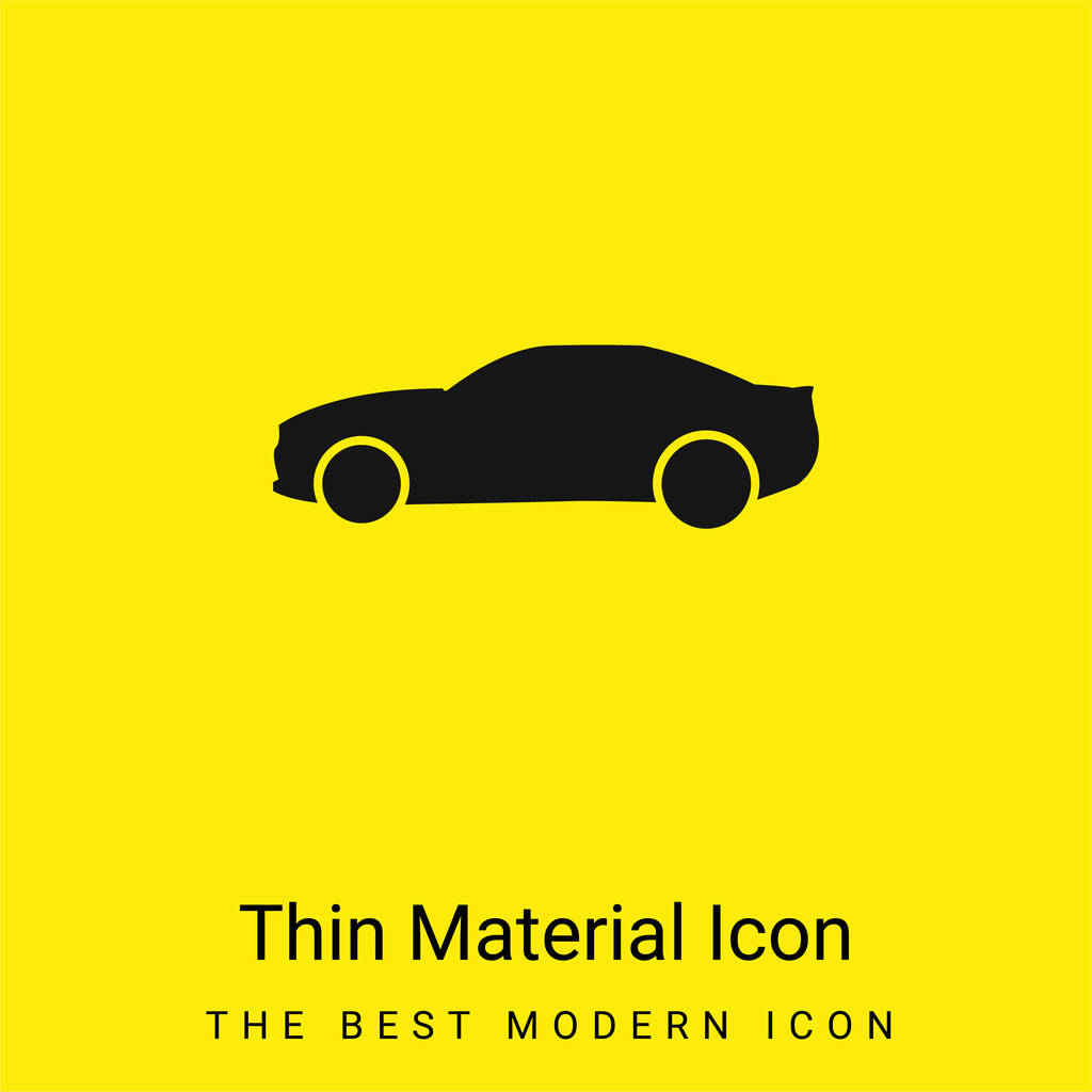 Negro Big Car Side View icono de material amarillo brillante mínimo - Vector, imagen