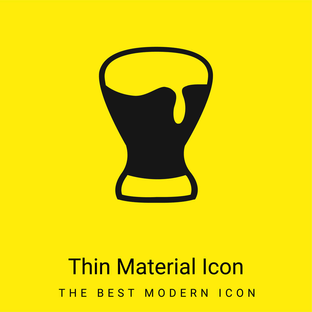 Beer Glass minimal bright yellow material icon - Vector, Image
