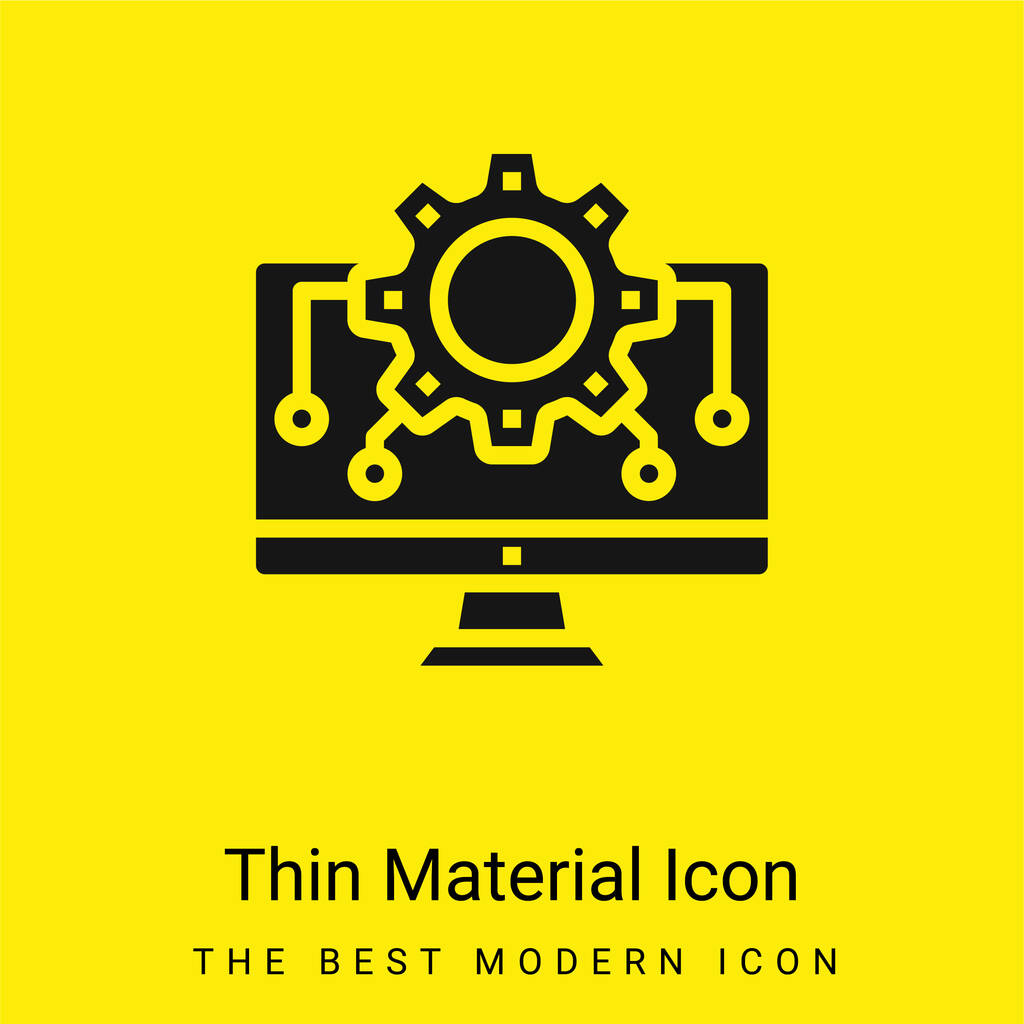 Algoritmo icona minimale materiale giallo brillante - Vettoriali, immagini