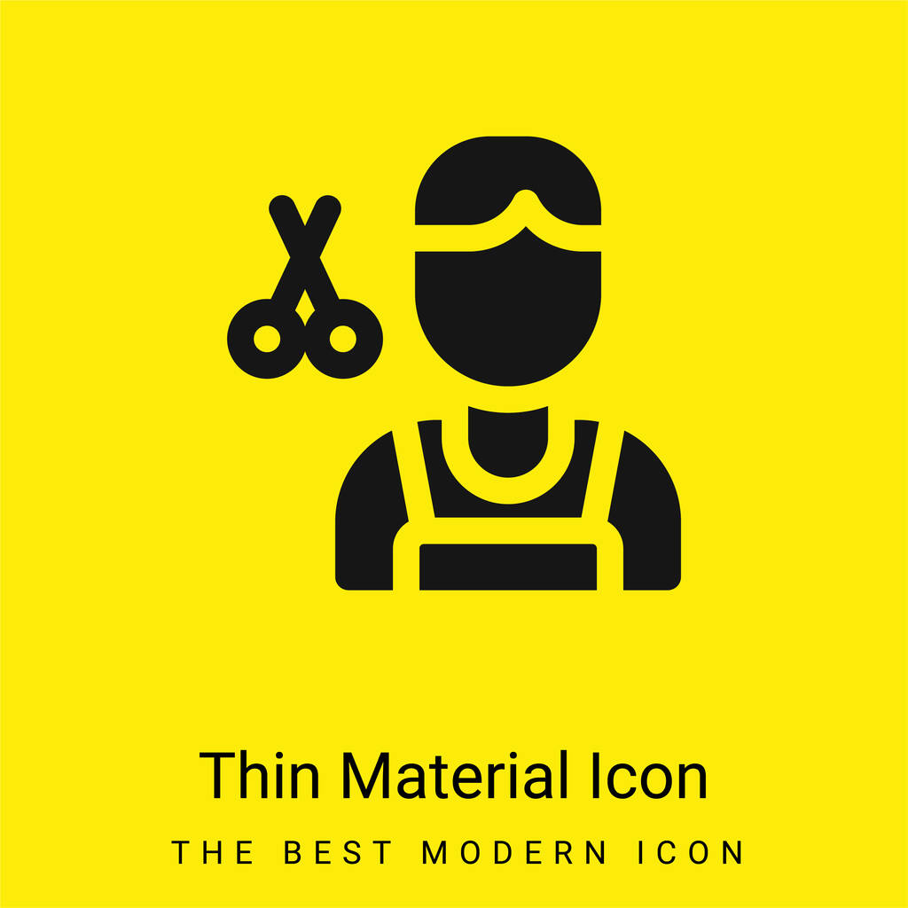 Barbiere icona materiale giallo brillante minimo - Vettoriali, immagini