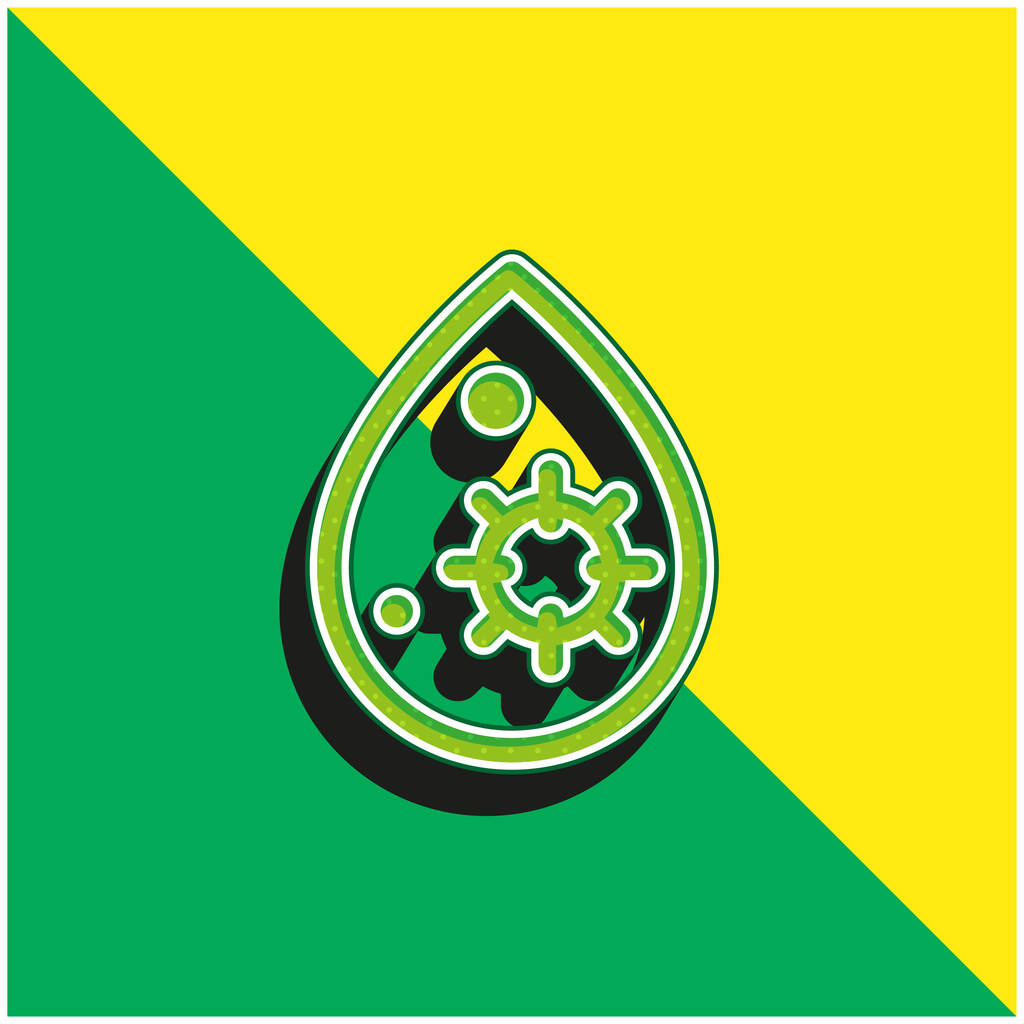 Vér Zöld és sárga modern 3D vektor ikon logó - Vektor, kép