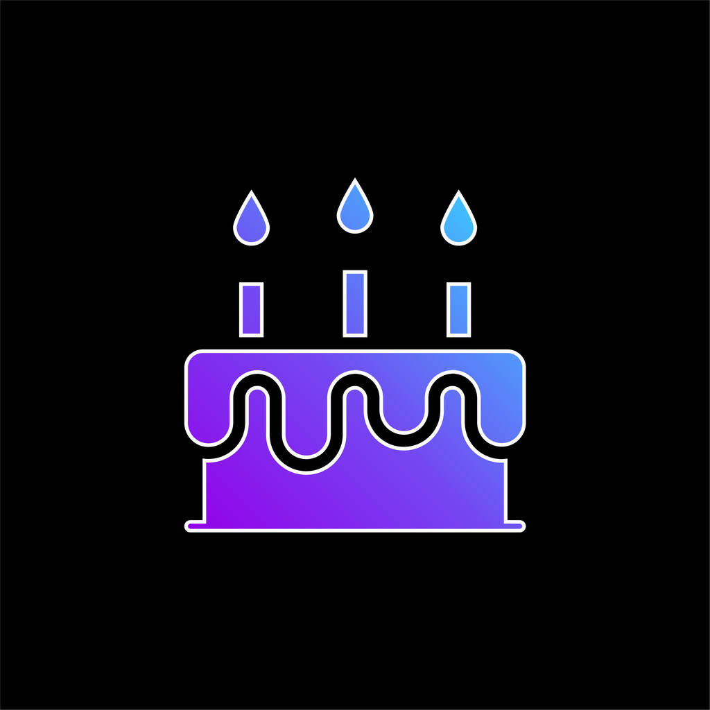 Tort urodzinowy ikona wektora niebieskiego gradientu - Wektor, obraz