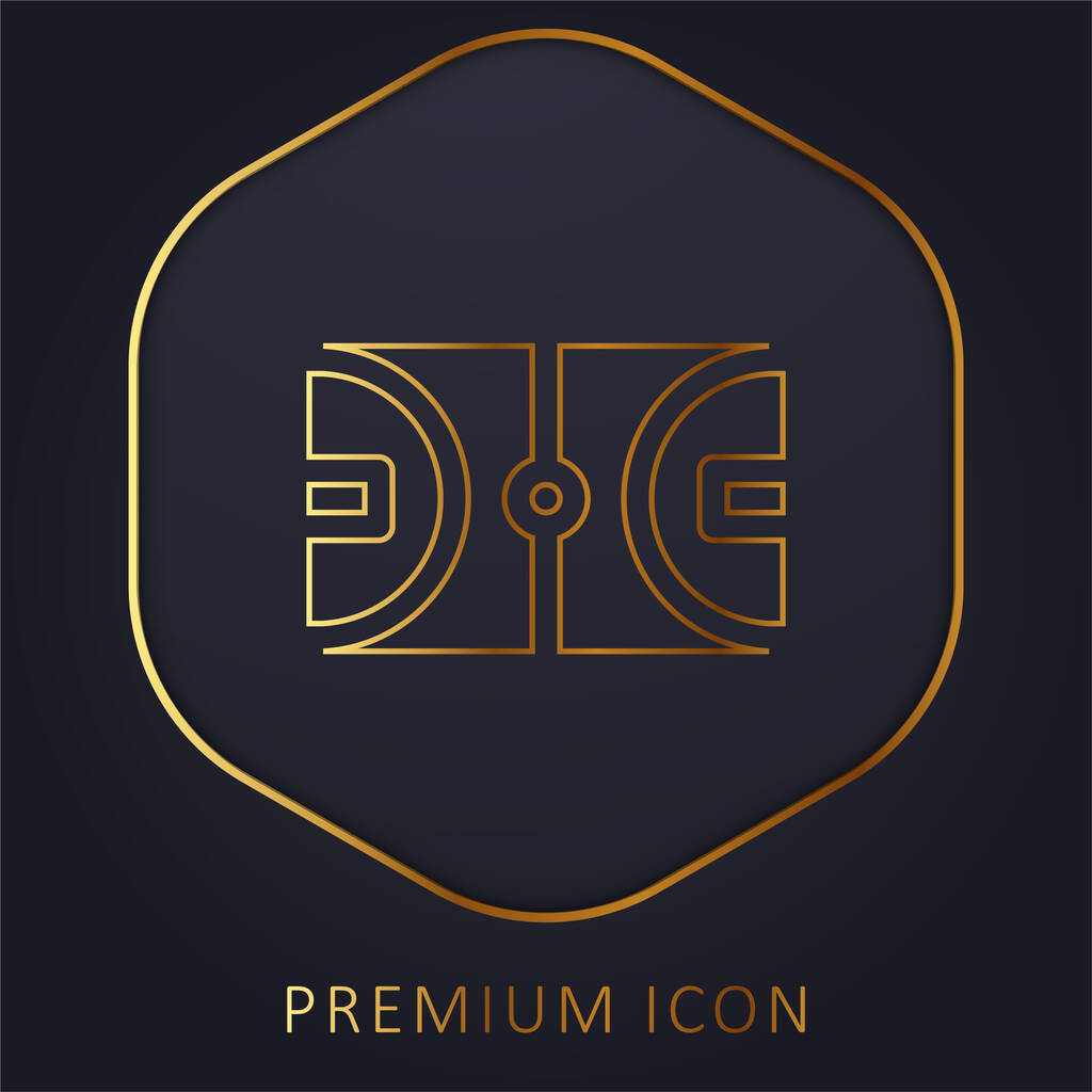 Золотий логотип Basketball Court's prium logo or icon - Вектор, зображення