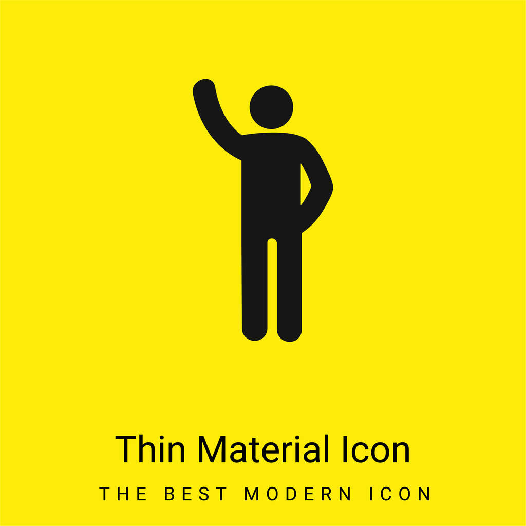 Arm Up minimális fényes sárga anyag ikon - Vektor, kép