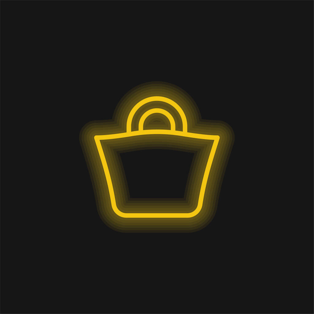 Пляжна сумка жовта сяюча неонова іконка
 - Вектор, зображення